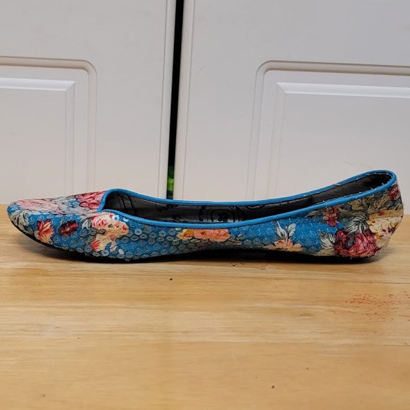 Dollhouse Floral Sequin Flats - Picture 6 of 8